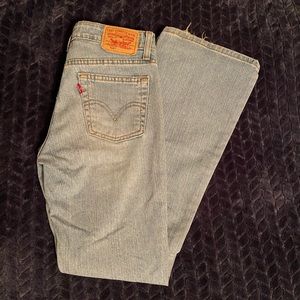 Vintage Levi 518 light blue super low stretch bootcut jeans